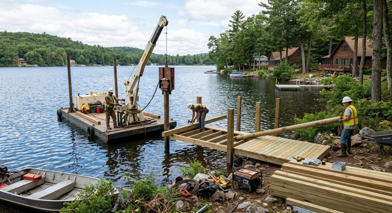 Wood Dock Installation in Olathe, KS